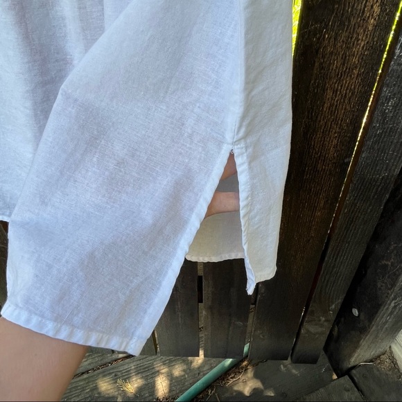 Andrée by Unit White Embroidered Sleeveless Linen Blend Top Sz S - Picture 8 of 14